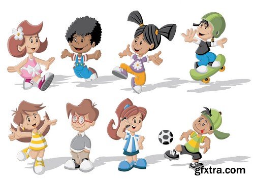 Stock Vectors - Happy kids 7, 25xEPS