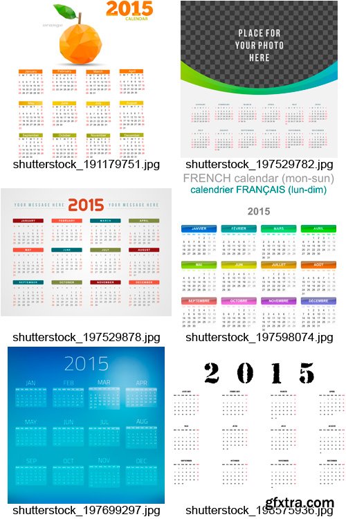 Amazing SS - 2015 Calendar Templates 2, 25xEPS