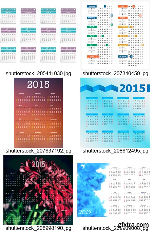 Amazing SS - 2015 Calendar Templates 2, 25xEPS