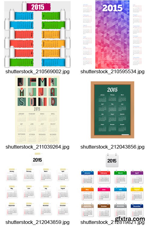 Amazing SS - 2015 Calendar Templates 2, 25xEPS