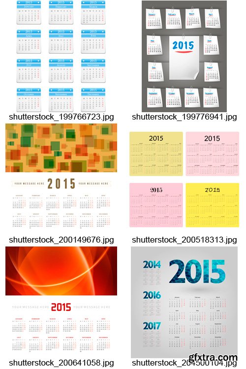 Amazing SS - 2015 Calendar Templates 2, 25xEPS