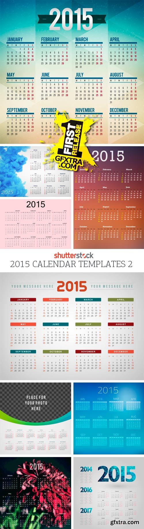 Amazing SS - 2015 Calendar Templates 2, 25xEPS