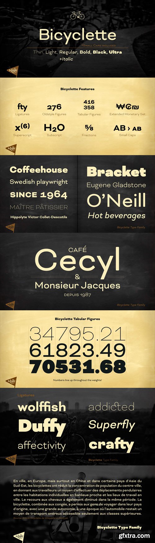 Bicyclette Font Family - 7 Fonts for $188