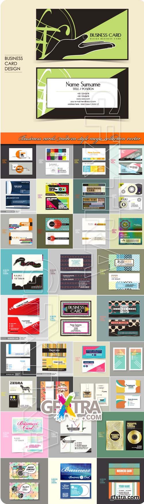 Business cards modern style mega collection vector