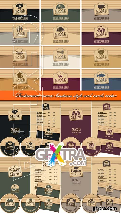 Restaurant menu business style and cards vector