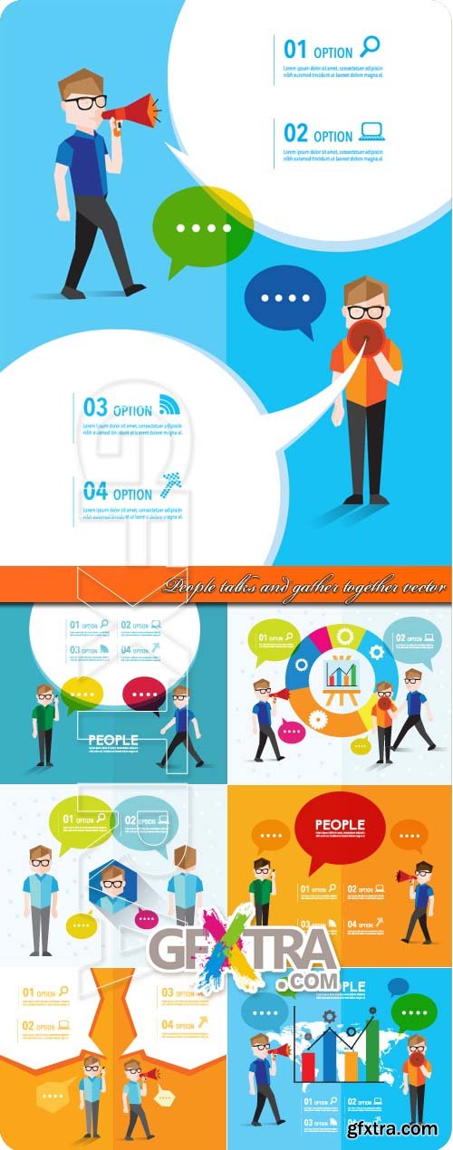 People talks and gather together vector