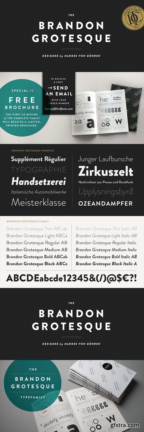 Brandon Grotesque Font Family - 12 Fonts for $249