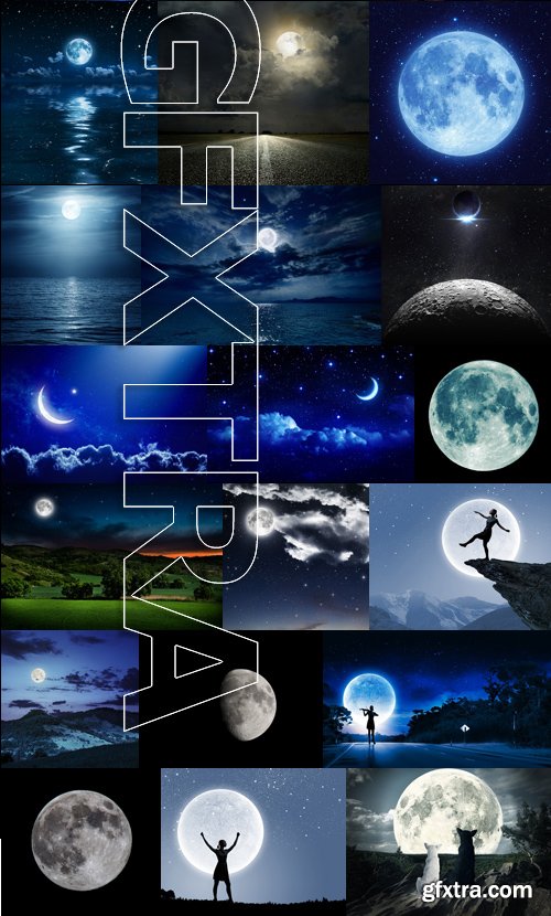 Stock Photos - Moon, 25xJPG