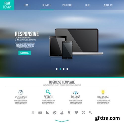 Stock Vectors - Website template 16, 25xEPS