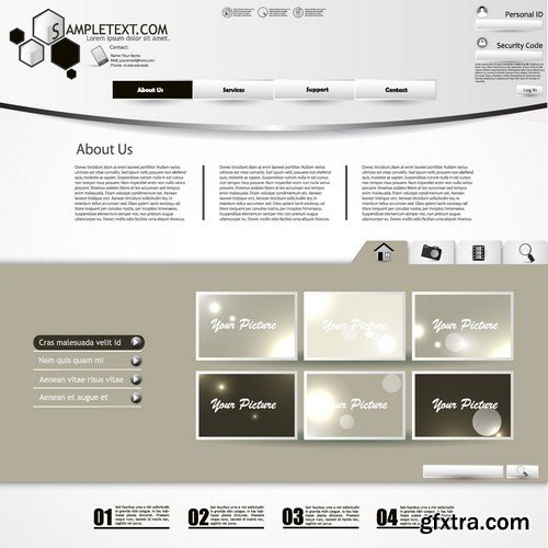 Stock Vectors - Website template 16, 25xEPS