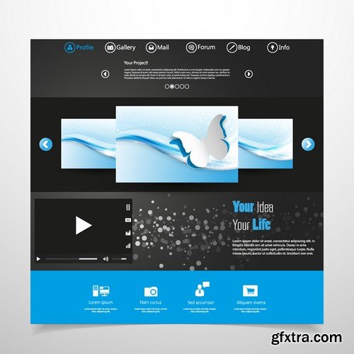 Stock Vectors - Website template 16, 25xEPS