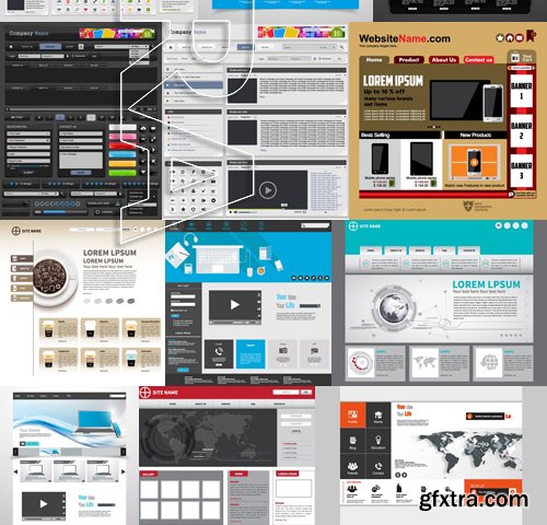 Stock Vectors - Website template 16, 25xEPS