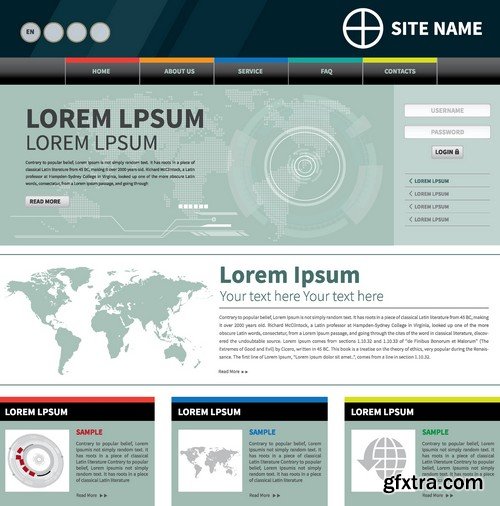 Stock Vectors - Website template 16, 25xEPS