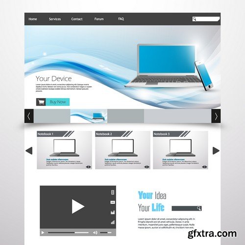 Stock Vectors - Website template 16, 25xEPS