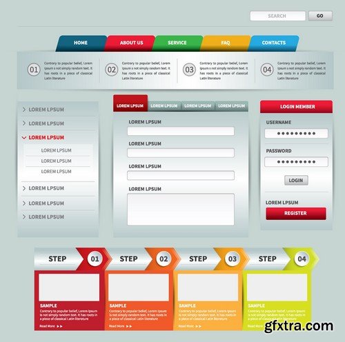 Stock Vectors - Website template 16, 25xEPS