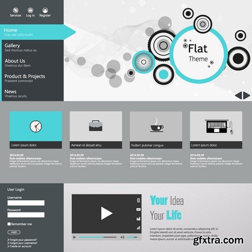 Stock Vectors - Website template 16, 25xEPS