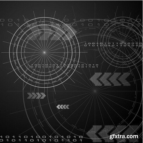 Stock Vectors - Technology background 2, 25xEPS