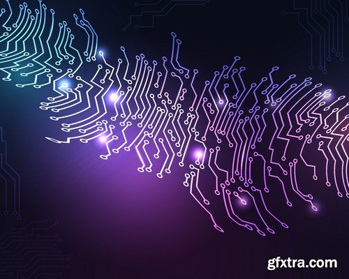 Stock Vectors - Technology background 2, 25xEPS