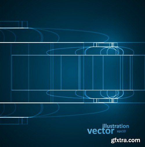 Stock Vectors - Technology background 2, 25xEPS