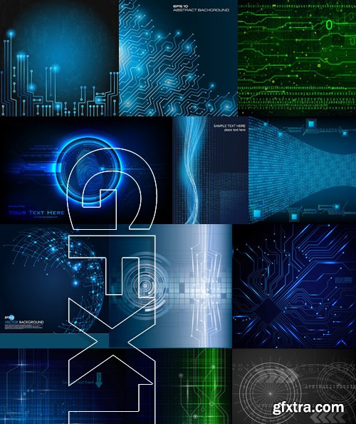 Stock Vectors - Technology background 2, 25xEPS