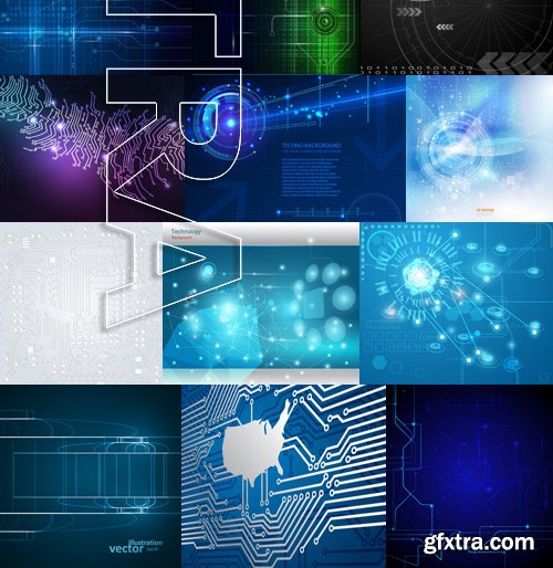 Stock Vectors - Technology background 2, 25xEPS