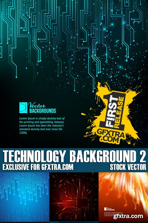 Stock Vectors - Technology background 2, 25xEPS