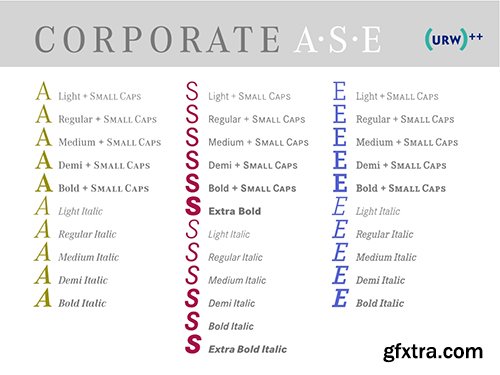 Corporate A S E Typeface Trilogy Font Collection - 53 Font $4770