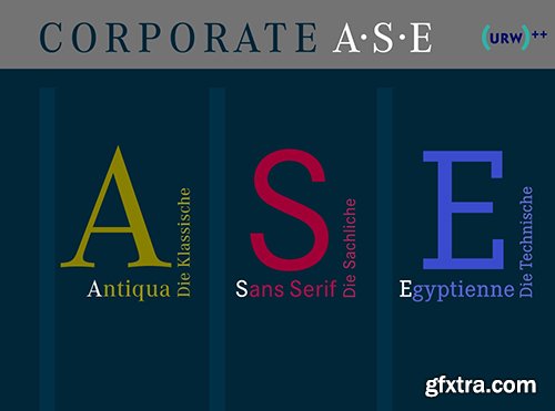 Corporate A S E Typeface Trilogy Font Collection - 53 Font $4770