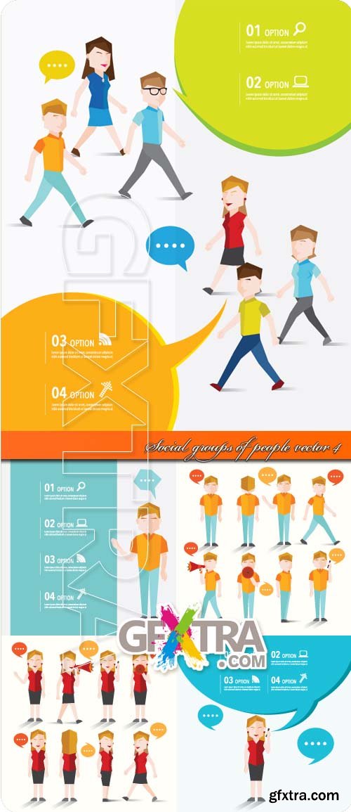 Social groups of people vector 4