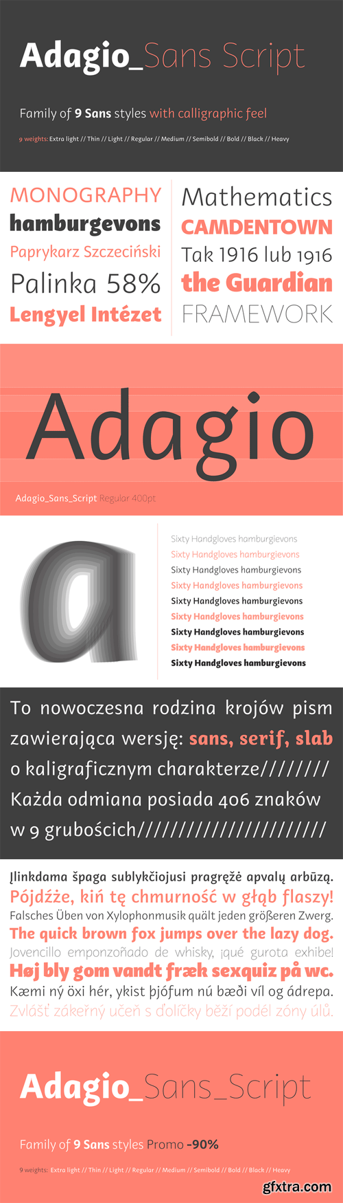 Adagio Sans Script Font Family - 9 Fonts for $140