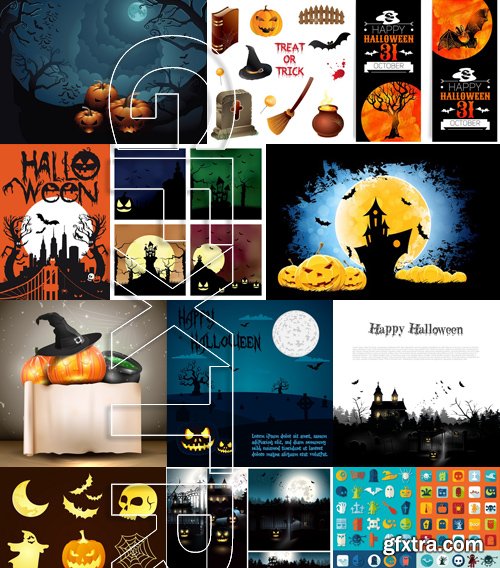 Stock Vectors - Halloween 2, 25xEPS