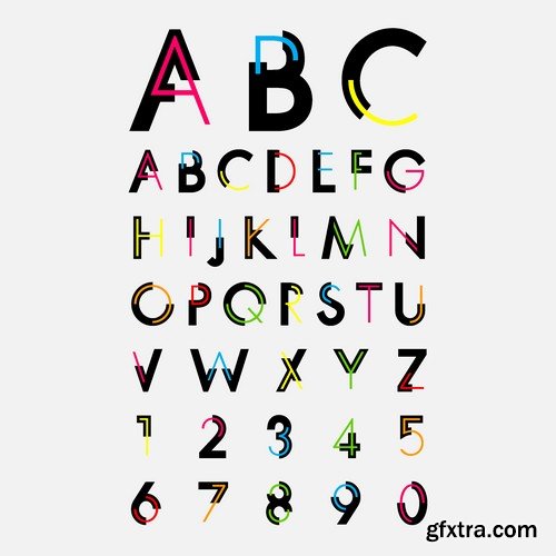 Stock Vectors - Alphabet 4, 25xEPS