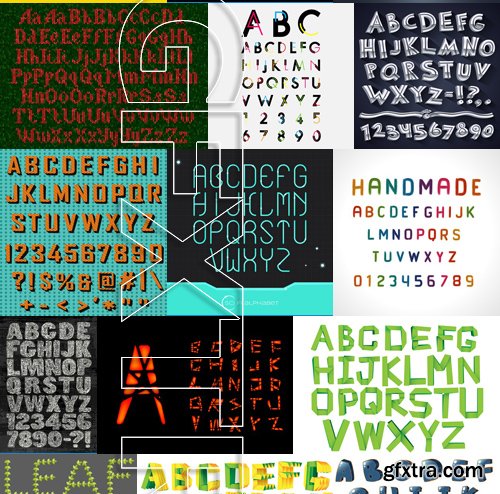 Stock Vectors - Alphabet 4, 25xEPS