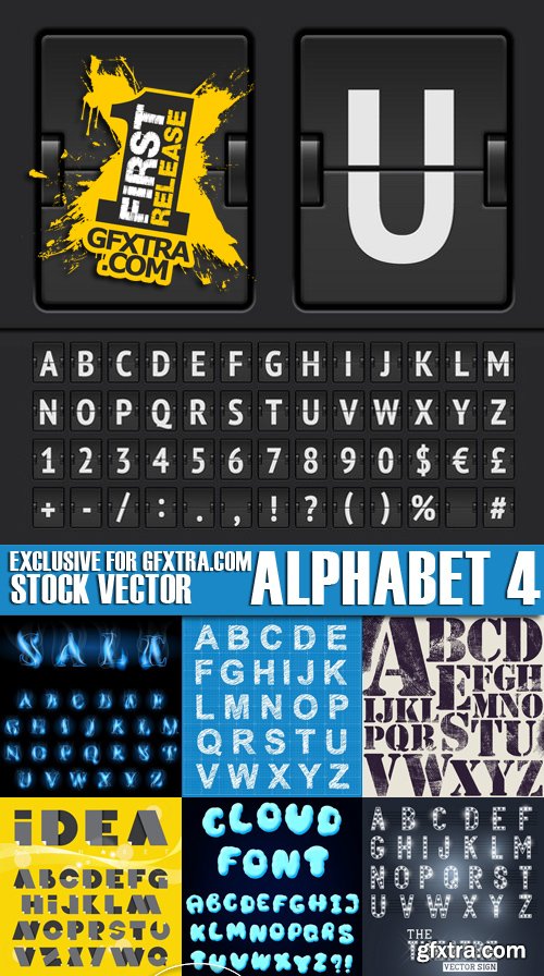 Stock Vectors - Alphabet 4, 25xEPS