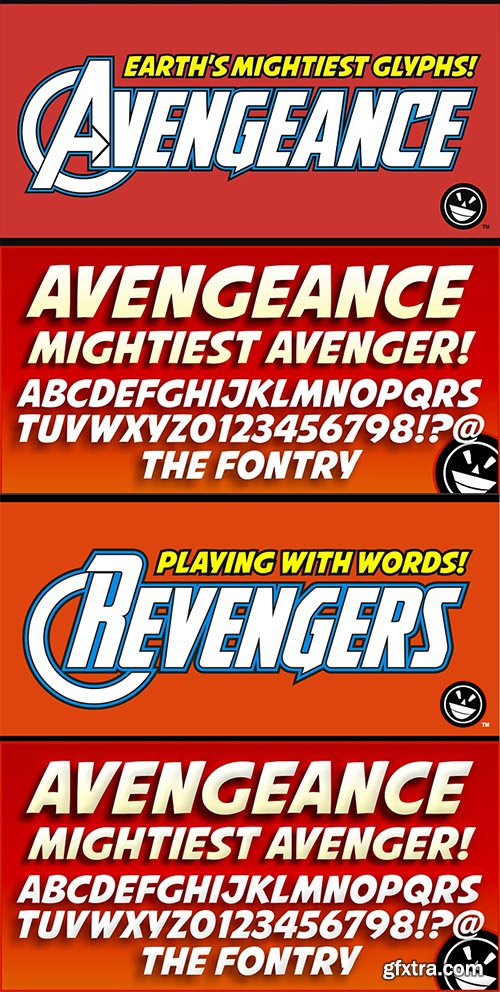 Avengeance Font Family - 6 Fonts 180$