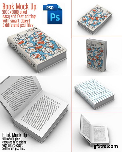 5 Book Mock-Up Templates