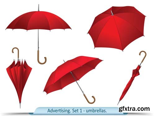 Umbrella Autumn colourful vector illustration, 25xEPS