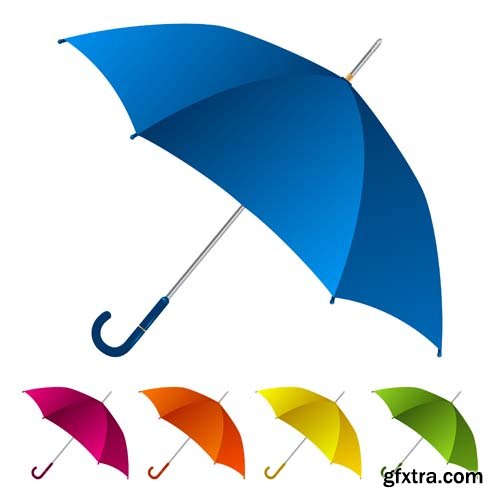 Umbrella Autumn colourful vector illustration, 25xEPS