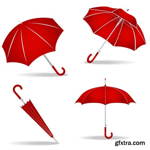 Umbrella Autumn colourful vector illustration, 25xEPS