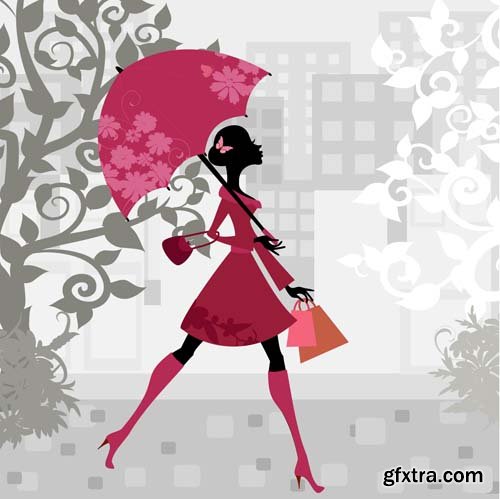 Umbrella Autumn colourful vector illustration, 25xEPS