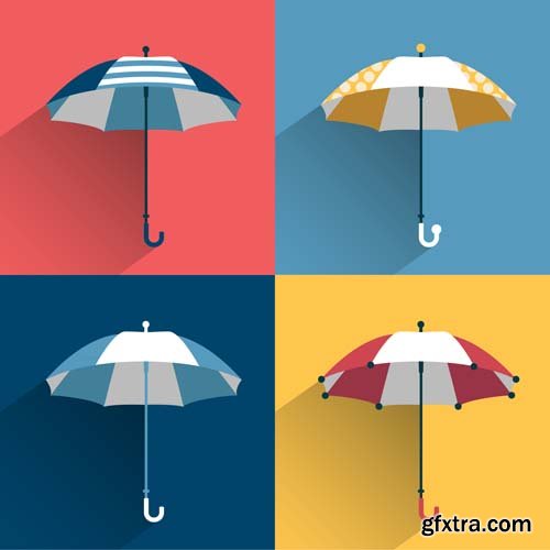 Umbrella Autumn colourful vector illustration, 25xEPS