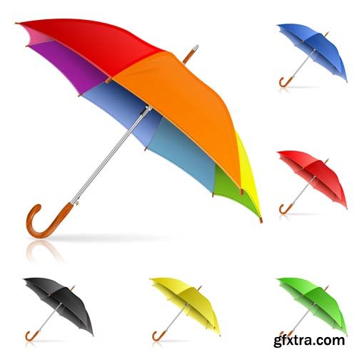 Umbrella Autumn colourful vector illustration, 25xEPS