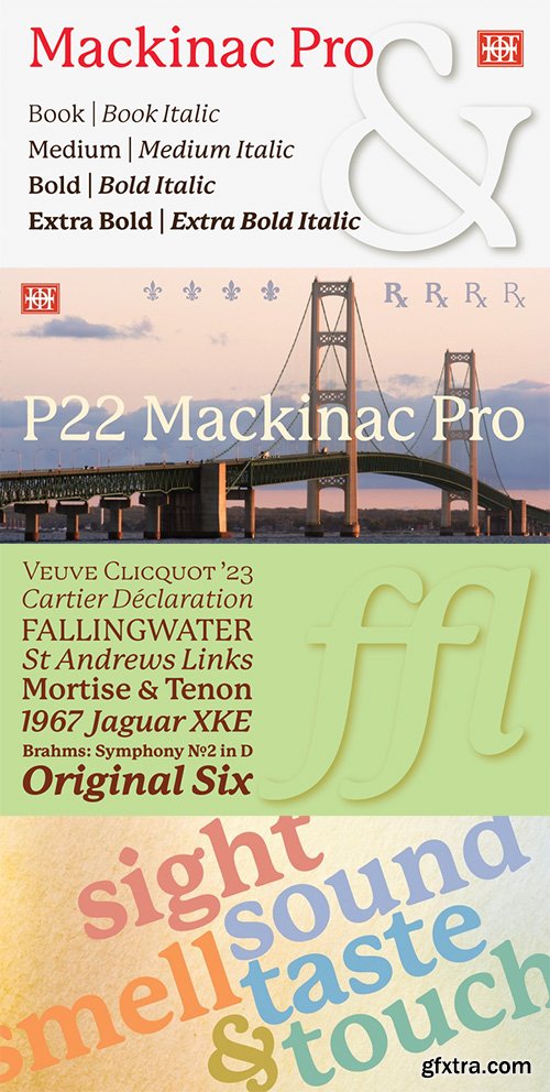 P22 Mackinac Pro Font Family - 24 Font 958$