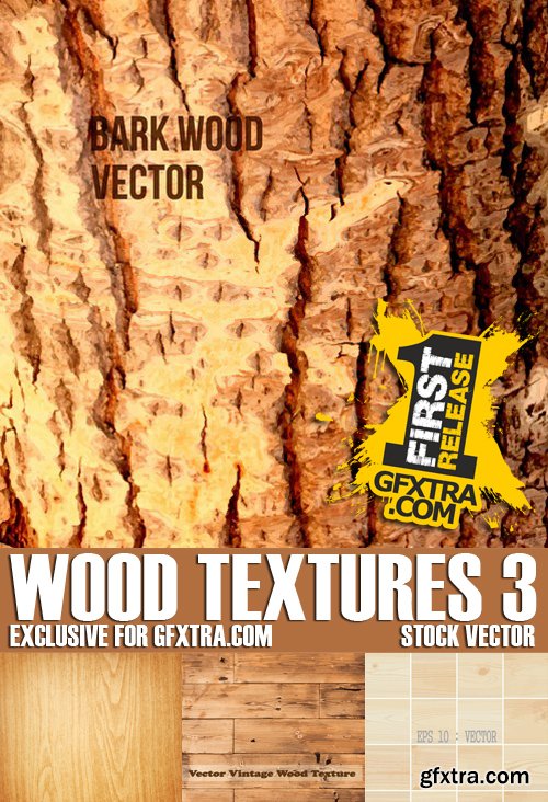 Stock Vectors - Wood Textures 3, 25xEPS