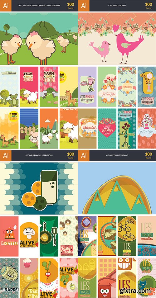 Vector Illustrations Bundle 1800 Illustrations