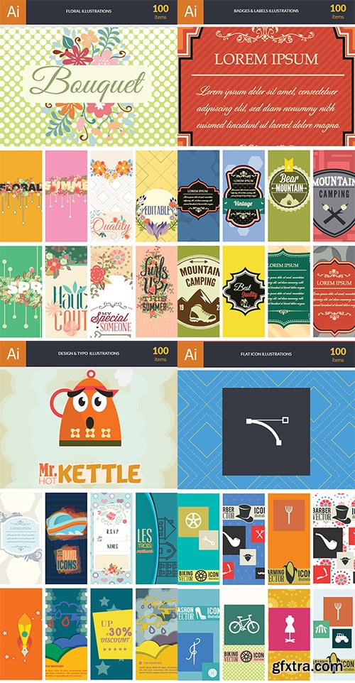 Vector Illustrations Bundle 1800 Illustrations