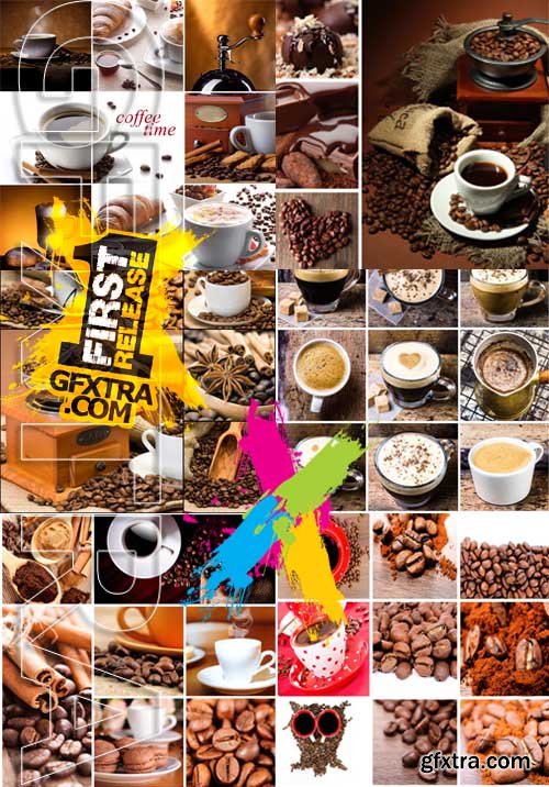 Stock Photos - Coffee and coffee beans, 25xJPG