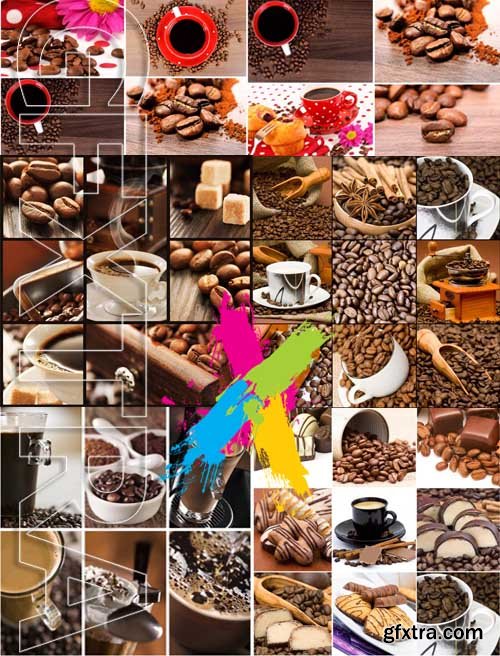 Stock Photos - Coffee and coffee beans, 25xJPG