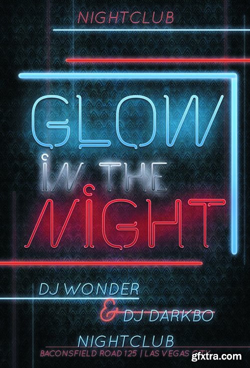 Glow Night Party Flyer Template