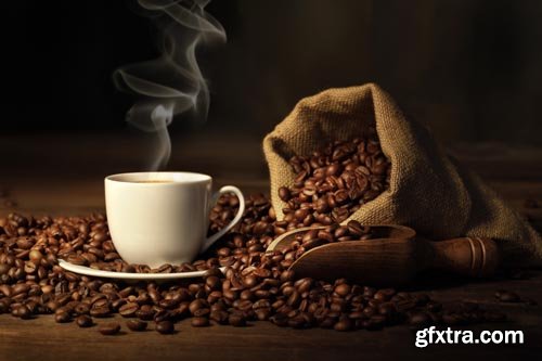 Stock Photos - Coffee and coffee beans, 25xJPG